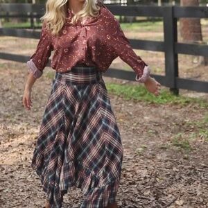 Natural Life Plaid Convertible Skirt Dress | Western Core